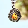 Amber Edelsteen hanger 925 zilver