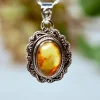 Amber Edelsteen hanger 925 zilver