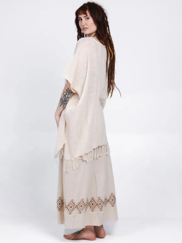 Desert Breeze poncho Gebroken wit