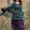 Hooded Poncho Groen