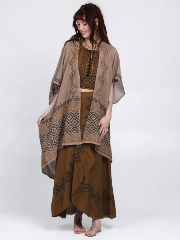 Nomad Chic poncho Licht bruin