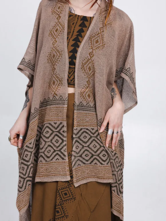 Nomad Chic poncho Licht bruin