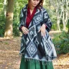 Omslagdoek Fleece Zwart/ Antraciet