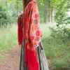 Omslagdoek India Rood