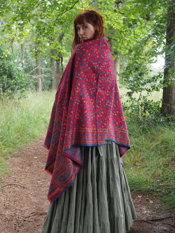 Omslagdoek Paisley Marroon rood