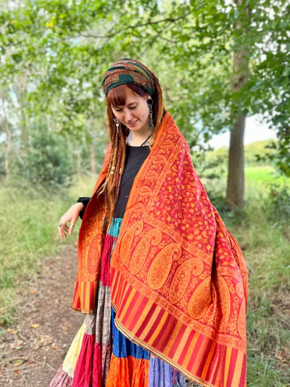 Omslagdoek Paisley Oranje