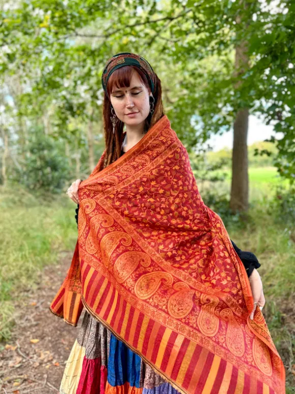 Omslagdoek Paisley Oranje