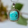 Real Turquoise Edelsteen Hanger 925 zilver