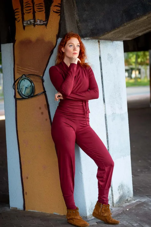 Zen Pant Marroon Rood